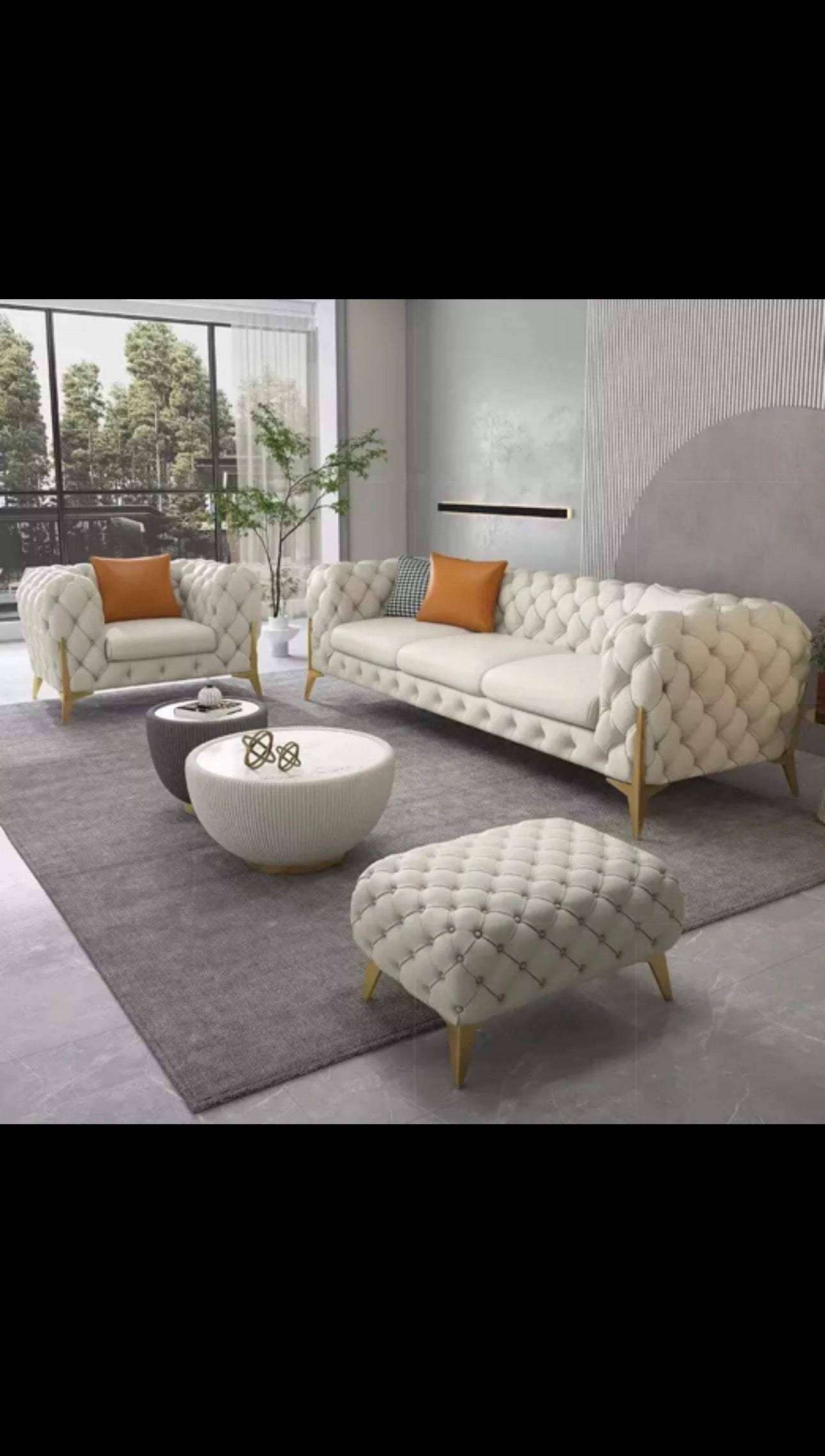 Canapé de salon moderne en acier inoxydable de luxe, vente chaude, 2-3 places, revêtement en velours, pour la maison et l'hôtel