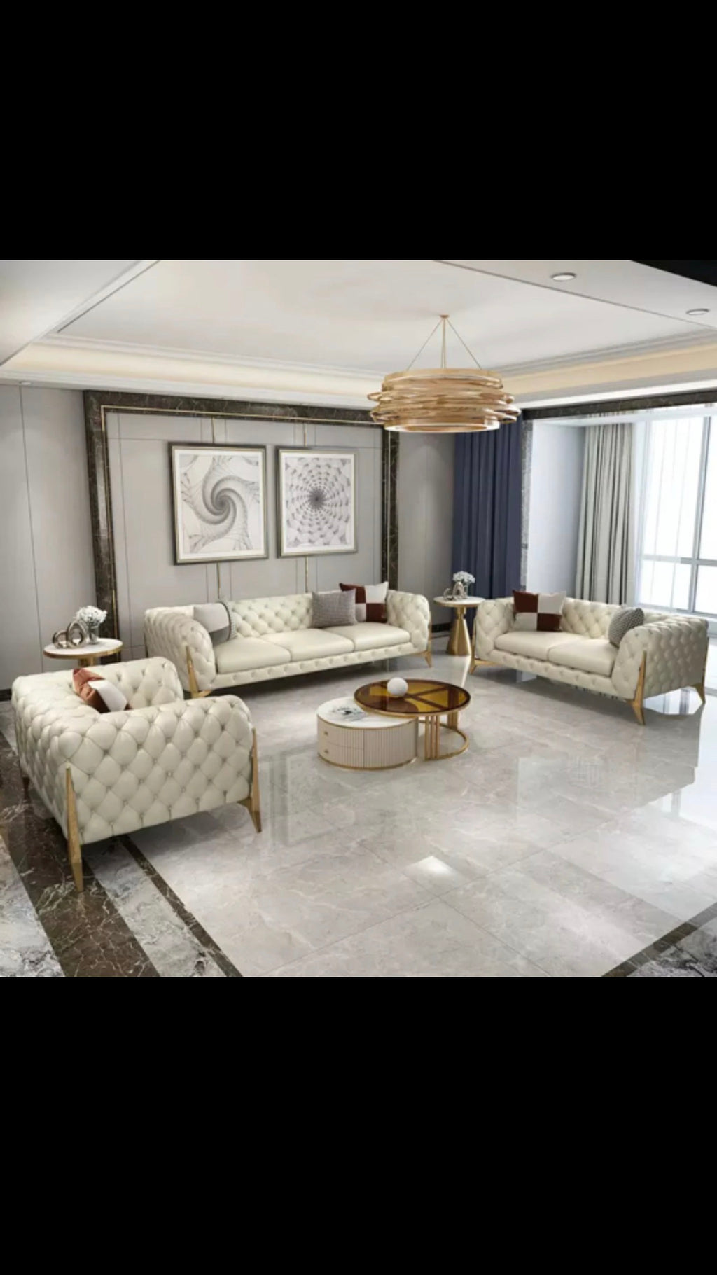 Canapé de salon moderne en acier inoxydable de luxe, vente chaude, 2-3 places, revêtement en velours, pour la maison et l'hôtel