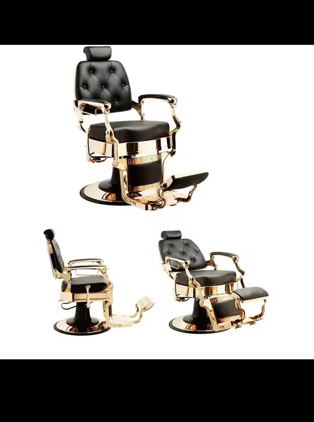 Chaise de barbier rétro inclinable pour hommes, coiffeur, coiffeur, prix de gros et or Jincheng, ensemble 1 noir moderne de haute qualité