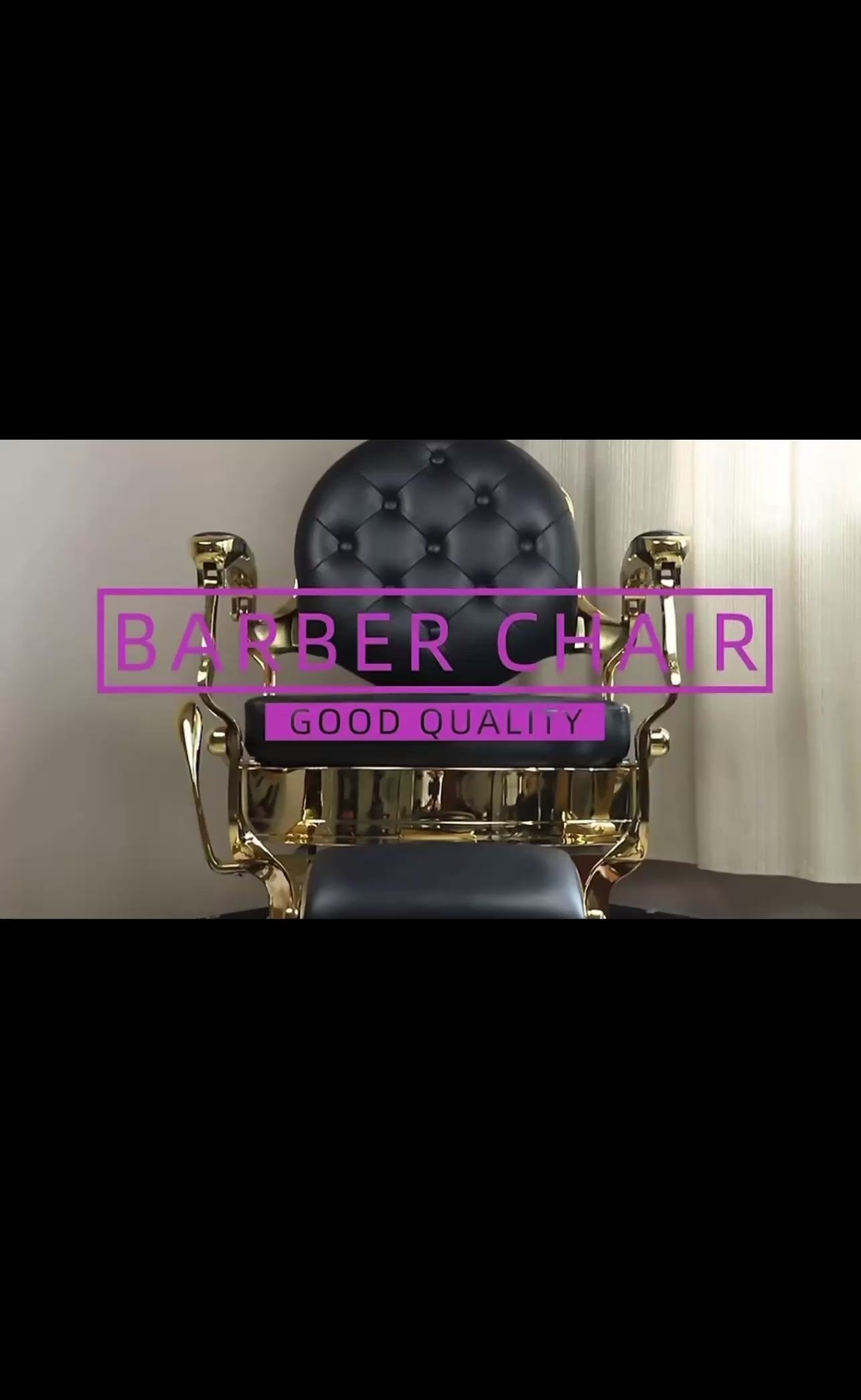 Chaise de barbier rétro inclinable pour hommes, coiffeur, coiffeur, prix de gros et or Jincheng, ensemble 1 noir moderne de haute qualité